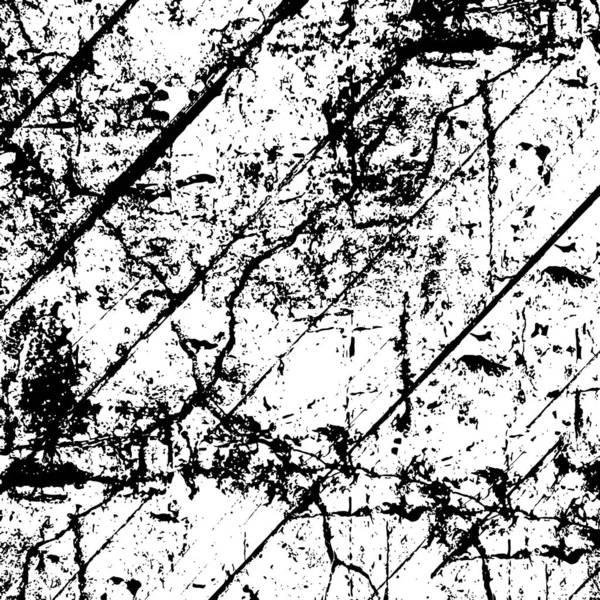 Grunge Black White Pattern Monochrome Particles Abstract Texture Background Cracks — Vettoriale Stock