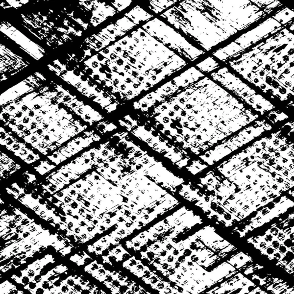 Schwarz Weißer Abstrakter Hintergrund Monochrome Textur Von Punkten Rissen Staub — Stockvektor