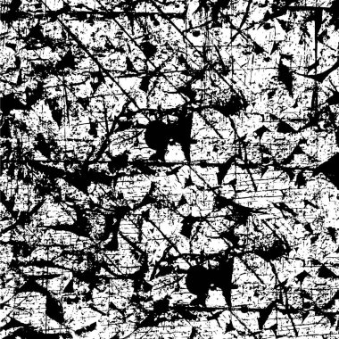 Stresli örtülü doku. Soyulmuş asfalt ile çatlamış beton arka plan. Grunge 'un arka planı. soyut yarım ton vektör çizimi