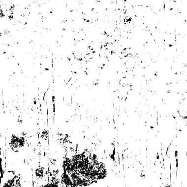 Grunge üst üste biniyor. Soyut siyah-beyaz vektör arkaplanı. Çatlak, leke ve noktalarda kirli desenli tek renkli klasik yüzey. Karanlık korku tarzında eski bir duvar.