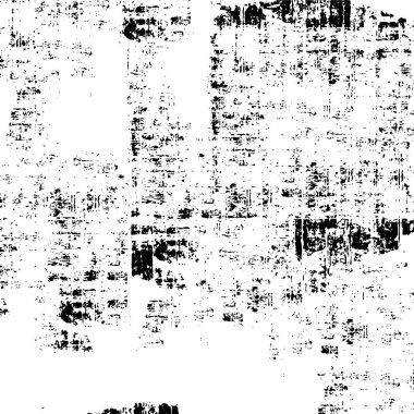 Grunge üst üste biniyor. Soyut siyah-beyaz vektör arkaplanı. Çatlak, leke ve noktalarda kirli desenli tek renkli klasik yüzey. Karanlık korku tarzında eski bir duvar.