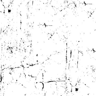 Grunge üst üste biniyor. Soyut siyah-beyaz vektör arkaplanı. Çatlak, leke ve noktalarda kirli desenli tek renkli klasik yüzey. Karanlık korku tarzında eski bir duvar.