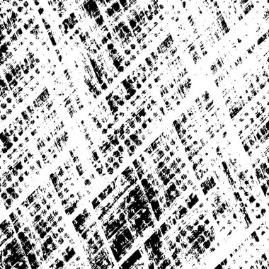 Grunge üst üste biniyor. Soyut siyah-beyaz vektör arkaplanı. Çatlak, leke ve noktalarda kirli desenli tek renkli klasik yüzey. Karanlık korku tarzında eski bir duvar.