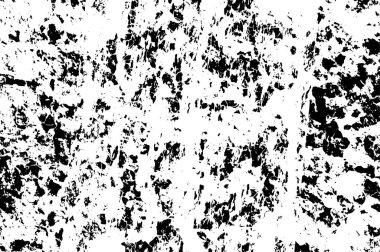 Çatlamış beton, taş ya da asfalt tabakasının gergin dokusu. Siyah arka plan. soyut yarım ton vektör çizimi