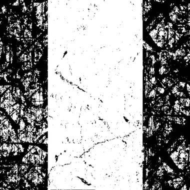 Sert, çizik, sıçramış grunge desenli fırça darbeleri. Dokuları üst üste koy. Siyah-beyaz boyanmış kağıt dokusu. Skeç grunge tasarımı. Poster, kapak, afiş, taklit, çıkartma düzeni için kullan