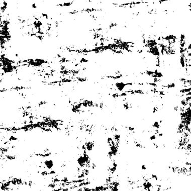 Grunge üst üste biniyor. Soyut siyah-beyaz vektör arkaplanı. Çatlak, leke ve noktalarda kirli desenli tek renkli klasik yüzey. Karanlık korku tarzında eski bir duvar.