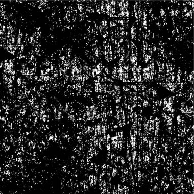 Grunge üst üste biniyor. Soyut siyah-beyaz vektör arkaplanı. Çatlak, leke ve noktalarda kirli desenli tek renkli klasik yüzey. Karanlık korku tarzında eski bir duvar.