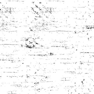 Grunge üst üste biniyor. Soyut siyah-beyaz vektör arkaplanı. Çatlak, leke ve noktalarda kirli desenli tek renkli klasik yüzey. Karanlık korku tarzında eski bir duvar.