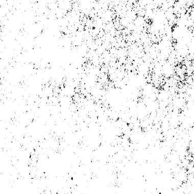 Grunge üst üste biniyor. Soyut siyah-beyaz vektör arkaplanı. Çatlak, leke ve noktalarda kirli desenli tek renkli klasik yüzey. Karanlık korku tarzında eski bir duvar.