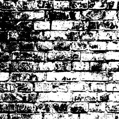 Grunge üst üste biniyor. Soyut siyah-beyaz vektör arkaplanı. Çatlak, leke ve noktalarda kirli desenli tek renkli klasik yüzey. Karanlık korku tarzında eski bir duvar.