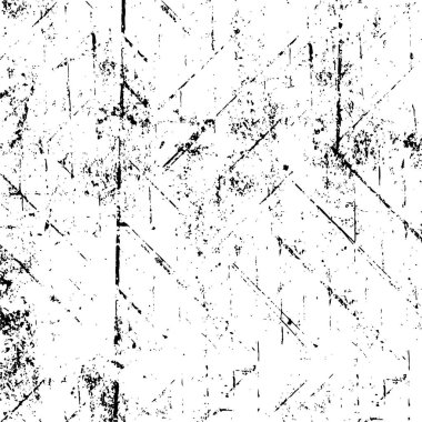 Grunge üst üste biniyor. Soyut siyah-beyaz vektör arkaplanı. Çatlak, leke ve noktalarda kirli desenli tek renkli klasik yüzey. Karanlık korku tarzında eski bir duvar.