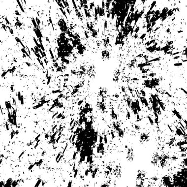 Grunge üst üste biniyor. Soyut siyah-beyaz vektör arkaplanı. Çatlak, leke ve noktalarda kirli desenli tek renkli klasik yüzey. Karanlık korku tarzında eski bir duvar.
