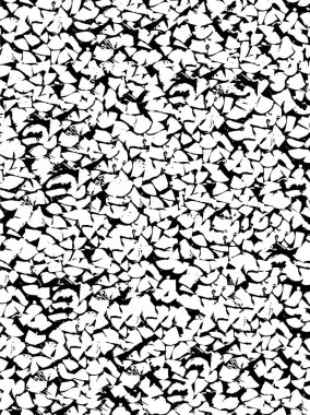 Grunge üst üste biniyor. Soyut siyah-beyaz vektör arkaplanı. Çatlak, leke ve noktalarda kirli desenli tek renkli klasik yüzey. Karanlık korku tarzında eski bir duvar.