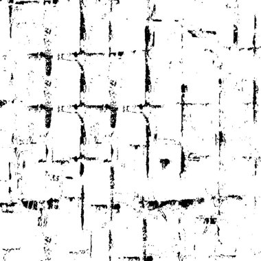 Grunge üst üste biniyor. Soyut siyah-beyaz vektör arkaplanı. Çatlak, leke ve noktalarda kirli desenli tek renkli klasik yüzey. Karanlık korku tarzında eski bir duvar.