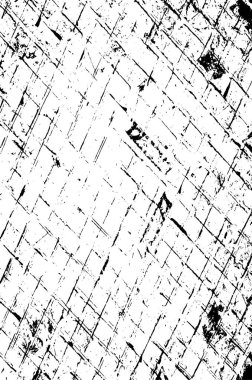 Grunge üst üste biniyor. Soyut siyah-beyaz vektör arkaplanı. Çatlak, leke ve noktalarda kirli desenli tek renkli klasik yüzey. Karanlık korku tarzında eski bir duvar.