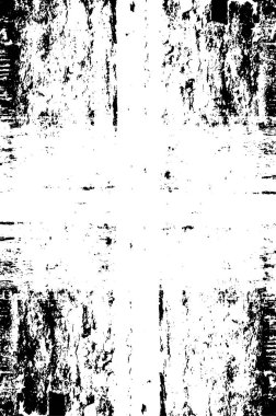 Grunge üst üste biniyor. Soyut siyah-beyaz vektör arkaplanı. Çatlak, leke ve noktalarda kirli desenli tek renkli klasik yüzey. Karanlık korku tarzında eski bir duvar.