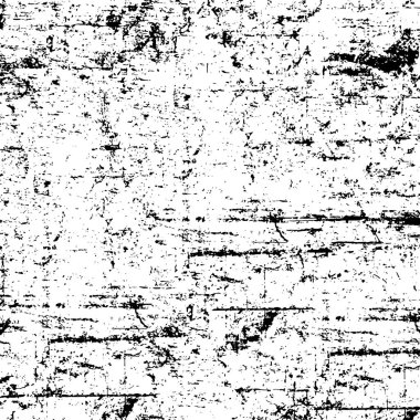 Grunge üst üste biniyor. Soyut siyah-beyaz vektör arkaplanı. Çatlak, leke ve noktalarda kirli desenli tek renkli klasik yüzey. Karanlık korku tarzında eski bir duvar.