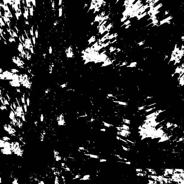 Grunge üst üste biniyor. Soyut siyah-beyaz vektör arkaplanı. Çatlak, leke ve noktalarda kirli desenli tek renkli klasik yüzey. Karanlık korku tarzında eski bir duvar.