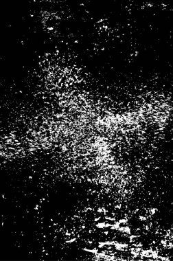 Grunge üst üste biniyor. Soyut siyah-beyaz vektör arkaplanı. Çatlak, leke ve noktalarda kirli desenli tek renkli klasik yüzey. Karanlık korku tarzında eski bir duvar.