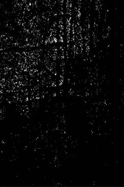 Grunge üst üste biniyor. Soyut siyah-beyaz vektör arkaplanı. Çatlak, leke ve noktalarda kirli desenli tek renkli klasik yüzey. Karanlık korku tarzında eski bir duvar.