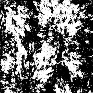 Sert, çizik, sıçramış grunge desenli fırça darbeleri. Dokuları üst üste koy. Siyah-beyaz boyanmış kağıt dokusu. Skeç grunge tasarımı. Poster, kapak, afiş, taklit, çıkartma düzeni için kullan.