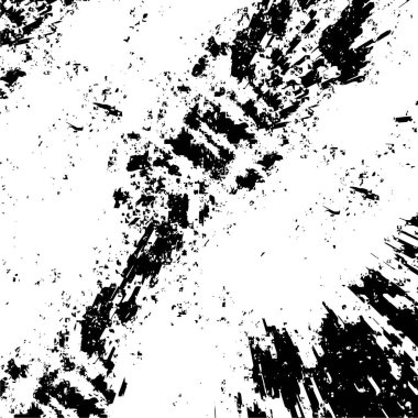 Grunge siyah ve beyaz dikişsiz desen. Tek renkli soyut doku. Çatlakların, sürtünmelerin, talaşların, lekelerin, mürekkep lekelerinin, çizgilerin arka planı. Koyu tasarım arka plan yüzeyi. Gri yazdırma öğesi