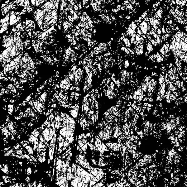 Черно Белый Безморский Узор Монохромная Абстрактная Фактура Фон Трещин Царапин — стоковый вектор