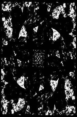 Siyah ve beyaz dokusunun Grunge arka planı. Elementlerin soyut deseni. Tek renkli baskı ve tasarım.