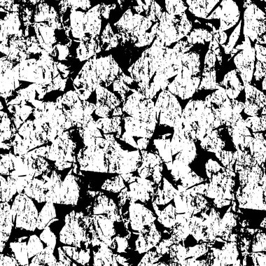 Siyah ve beyaz soyut arka plan. Noktaların, çatlakların, tozların, lekelerin tek renkli dokusu. Yazdırma ve tasarım için desen