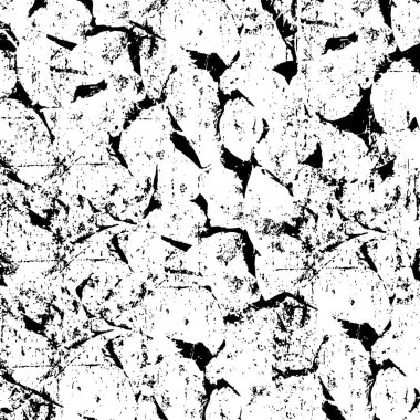 Siyah ve beyaz dokusunun Grunge arka planı. Elementlerin soyut deseni. Tek renkli baskı ve tasarım.