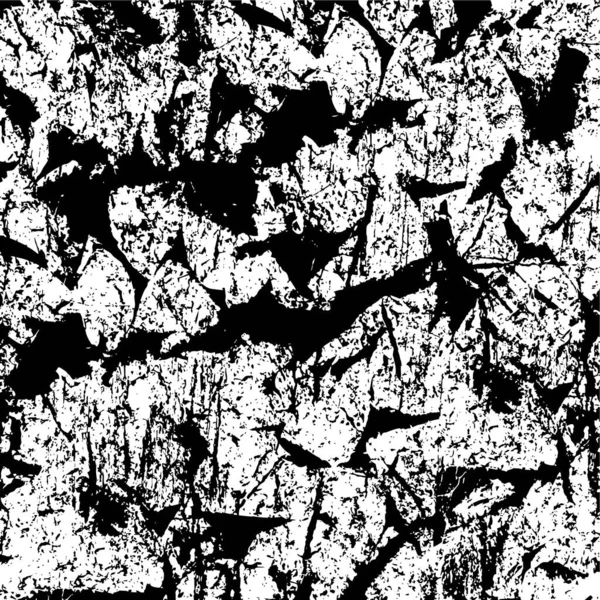 Grunge Black White Pattern Monochrome Particles Abstract Texture Background Cracks — Vettoriale Stock