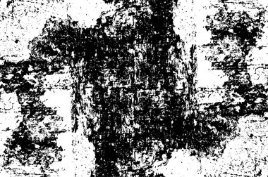 Pürüzlü, tırmalanmış, serpiştirilmiş grunge desenli tasarım. Kuru fırça darbeleri. Dokuları üst üste koy. Solmuş siyah - beyaz boyanmış kağıt dokusu. Çizim tasarımı. Poster, kapak, afiş, taklit, çıkartma düzeni için kullan.