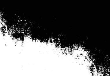 Pürüzlü, tırmalanmış, serpiştirilmiş grunge desenli tasarım. Kuru fırça darbeleri. Dokuları üst üste koy. Solmuş siyah - beyaz boyanmış kağıt dokusu. Çizim tasarımı. Poster, kapak, afiş, taklit, çıkartma düzeni için kullan.