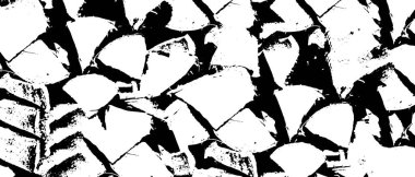 Pürüzlü, tırmalanmış, serpiştirilmiş grunge desenli tasarım. Kuru fırça darbeleri. Dokuları üst üste koy. Solmuş siyah - beyaz boyanmış kağıt dokusu. Çizim tasarımı. Poster, kapak, afiş, taklit, çıkartma düzeni için kullan.