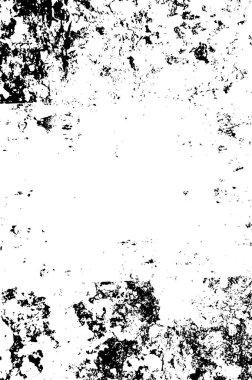 Vektör grunge dokusu. Siyah beyaz arka plan. Soyut monokrom resim koyu tonlarda solmuş bir efekt içerir