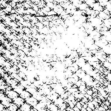 Vektör grunge dokusu. Siyah beyaz arka plan. Soyut monokrom resim koyu tonlarda solmuş bir efekt içerir