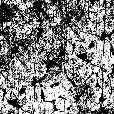 Grunge üst üste biniyor. Soyut siyah-beyaz vektör arkaplanı. Kirli desenli tek renkli vintage yüzey. 