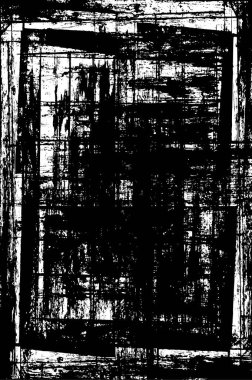 Grunge üst üste biniyor. Soyut siyah-beyaz vektör arkaplanı. Kirli desenli tek renkli vintage yüzey. 