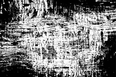 Grunge üst üste biniyor. Soyut siyah-beyaz vektör arkaplanı. Çatlak, leke ve noktalarda kirli desenli tek renkli klasik yüzey. Karanlık korku tarzında eski bir duvar.