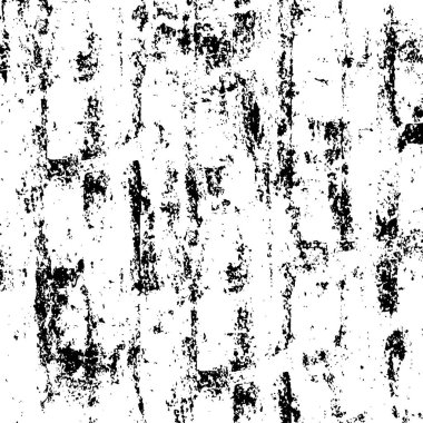 Grunge üst üste biniyor. Soyut siyah-beyaz vektör arkaplanı. Çatlak, leke ve noktalarda kirli desenli tek renkli klasik yüzey. Karanlık korku tarzında eski bir duvar.