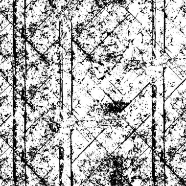 Grunge üst üste biniyor. Soyut siyah-beyaz vektör arkaplanı. Çatlak, leke ve noktalarda kirli desenli tek renkli klasik yüzey. Karanlık korku tarzında eski bir duvar.