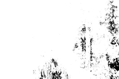 Grunge üst üste biniyor. Soyut siyah-beyaz vektör arkaplanı. Çatlak, leke ve noktalarda kirli desenli tek renkli klasik yüzey. Karanlık korku tarzında eski bir duvar.