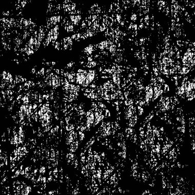 Grunge üst üste biniyor. Soyut siyah-beyaz vektör arkaplanı. Çatlak, leke ve noktalarda kirli desenli tek renkli klasik yüzey. Karanlık korku tarzında eski bir duvar.