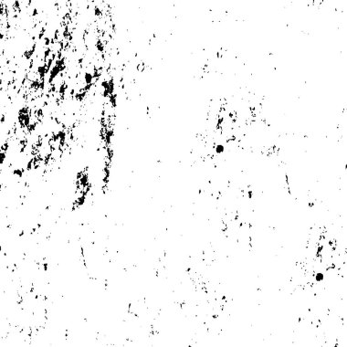 Grunge üst üste biniyor. Soyut siyah-beyaz vektör arkaplanı. Çatlak, leke ve noktalarda kirli desenli tek renkli klasik yüzey. Karanlık korku tarzında eski bir duvar.