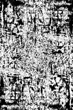 Grunge üst üste biniyor. Soyut siyah-beyaz vektör arkaplanı. Çatlak, leke ve noktalarda kirli desenli tek renkli klasik yüzey. Karanlık korku tarzında eski bir duvar.