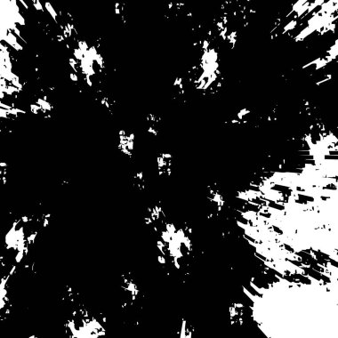 Sert, çizik, sıçramış grunge desenli fırça darbeleri. Dokuları üst üste koy. Siyah-beyaz boyanmış kağıt dokusu. Skeç grunge tasarımı. Poster, kapak, afiş, taklit, çıkartma düzeni için kullan