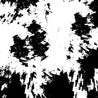 Grunge üst üste biniyor. Soyut siyah-beyaz vektör arkaplanı. Çatlak, leke ve noktalarda kirli desenli tek renkli klasik yüzey. Karanlık korku tarzında eski bir duvar.