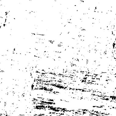 Grunge üst üste biniyor. Soyut siyah-beyaz vektör arkaplanı. Çatlak, leke ve noktalarda kirli desenli tek renkli klasik yüzey. Karanlık korku tarzında eski bir duvar.