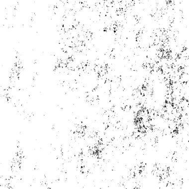 Grunge üst üste biniyor. Soyut siyah-beyaz vektör arkaplanı. Çatlak, leke ve noktalarda kirli desenli tek renkli klasik yüzey. Karanlık korku tarzında eski bir duvar.