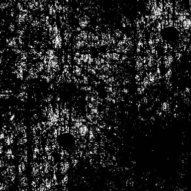 Grunge üst üste biniyor. Soyut siyah-beyaz vektör arkaplanı. Çatlak, leke ve noktalarda kirli desenli tek renkli klasik yüzey. Karanlık korku tarzında eski bir duvar.